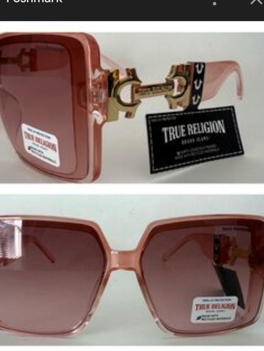 NWT True Religion Women's Oversized Square Sunglasses - Pink